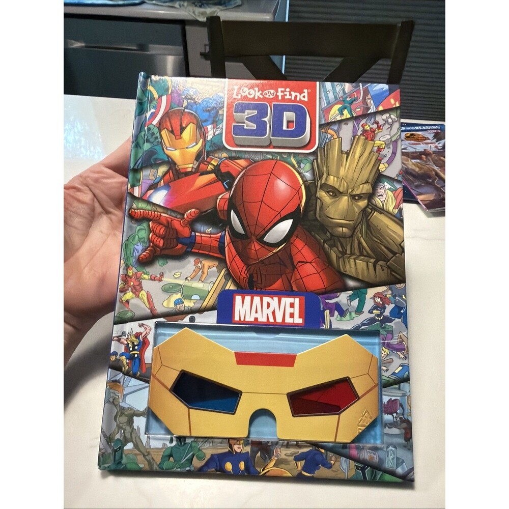 Marvel Look and Find 3D Activity Book with 3D Glasses (Hardcover) NEW 📖